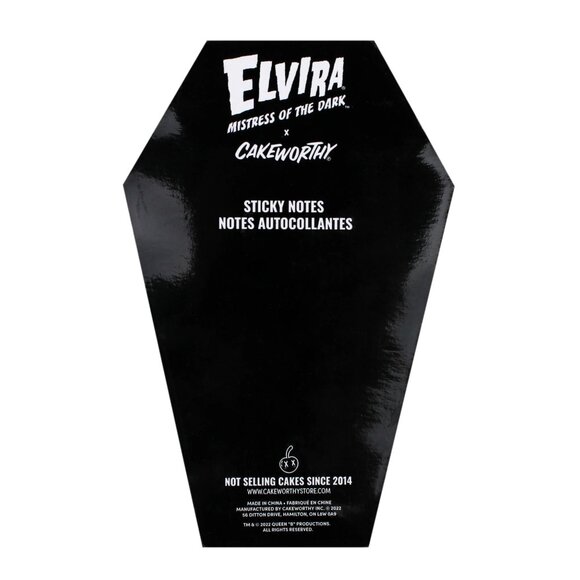 ELVIRA Coffin Shape Cakeworthy Paper Tab Sticky Note Set NEW - Picture 3 of 3